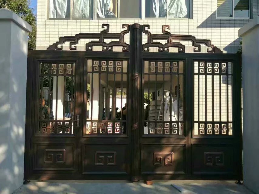 门业图片-铸铝庭院大门中式铝艺大门铸铝庭院大门图片